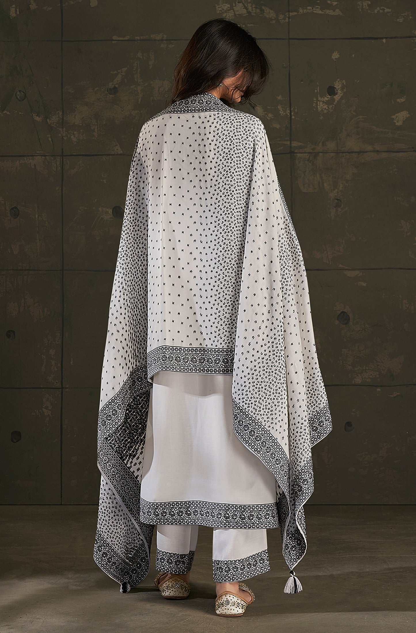 Beige Noir Silk Kurta Set - House of Nari