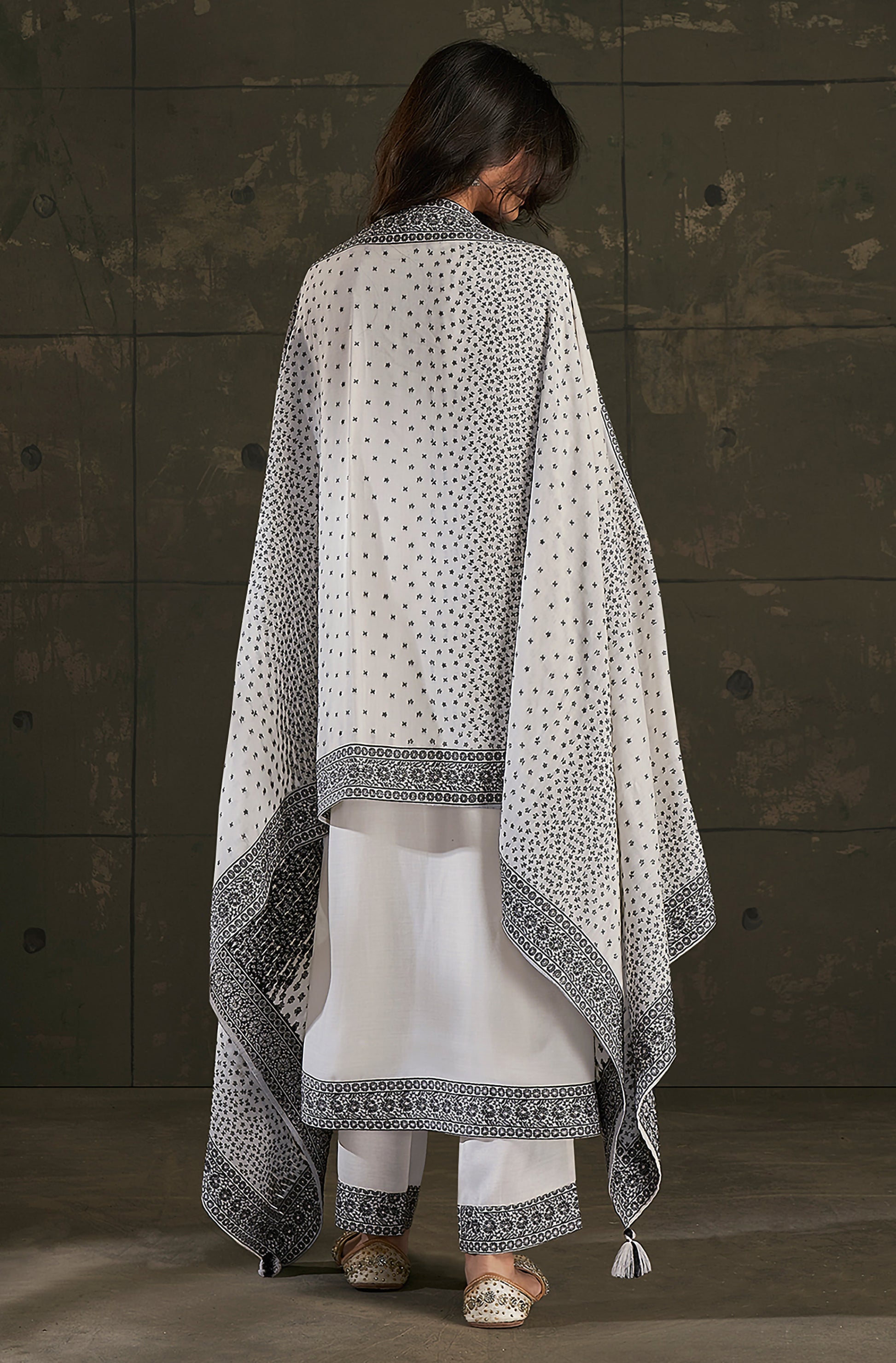 Beige Noir Silk Kurta Set - House of Nari