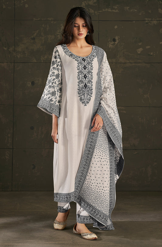 Beige Noir Silk Kurta Set - House of Nari